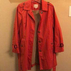 Ann Taylor LOFT Petites Orange/Red Trenchcoat